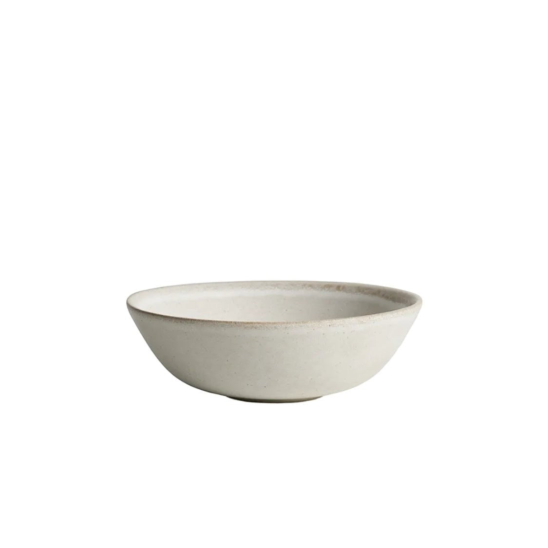 Glazed stoneware small bowl in oat, front product view