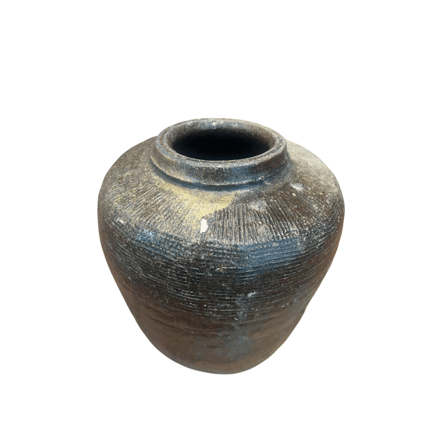 Vintage glazed bean pot sourced from Sweden — earthy stoneware vessel