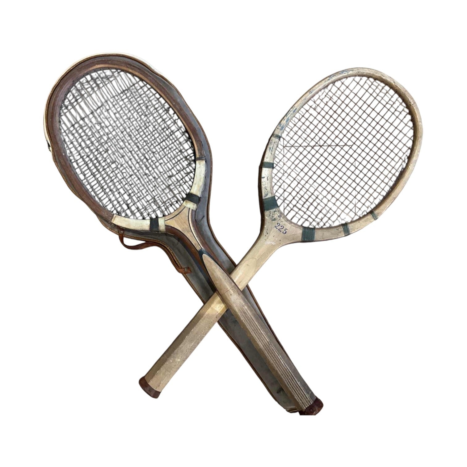 Vintage wooden tennis racket — collectible decor piece