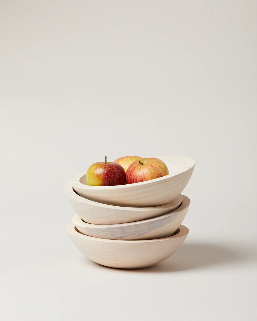 White crafted wooden bowl from Vermont workshop, Farmhouse Pottery