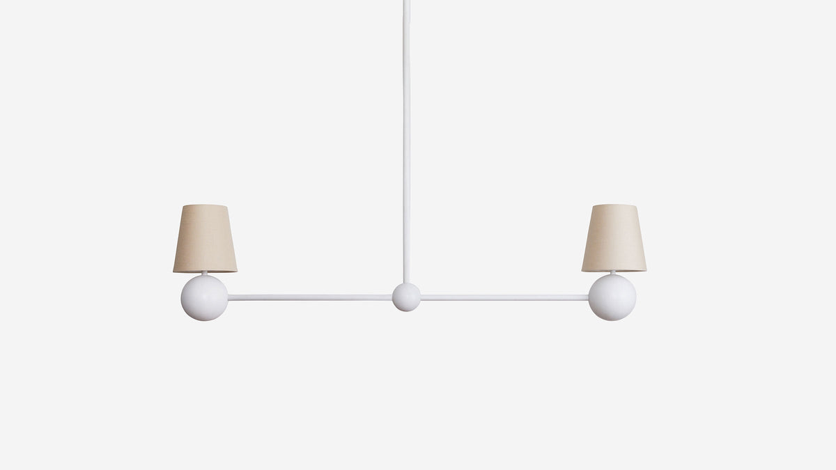 Workstead Bole Pendant II in Matte White Enamel