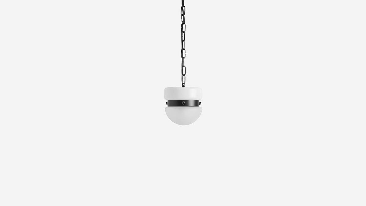 Workstead Buoy Slab Hemisphere Pendant Small in Matte White Enamel