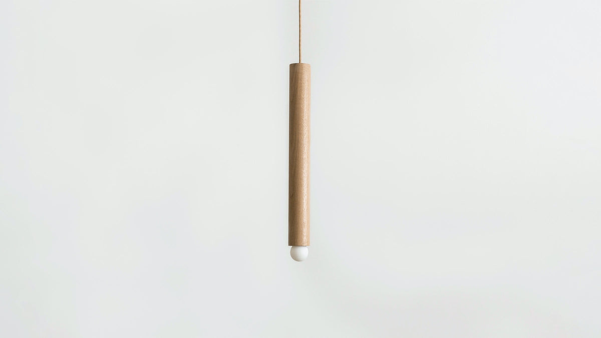 Workstead Lodge Cord Pendant Large in Natural Oak