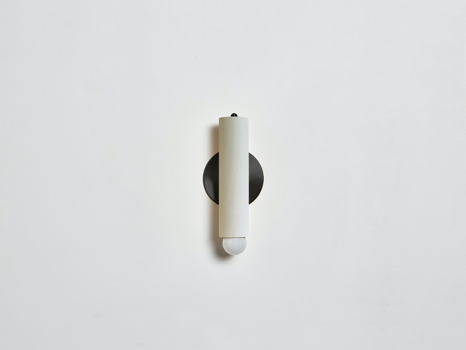 Workstead Lodge Sconce in Painted White with Blackened Brass hardware