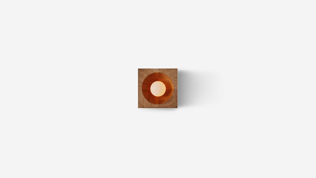 Workstead Stockade Well Sconce in Natural Oak