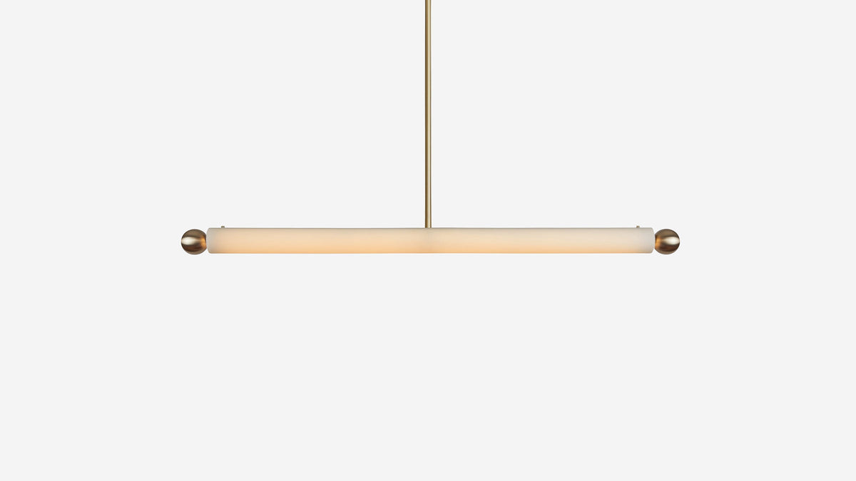 Workstead Tube Pendant Large in Hewn Brass
