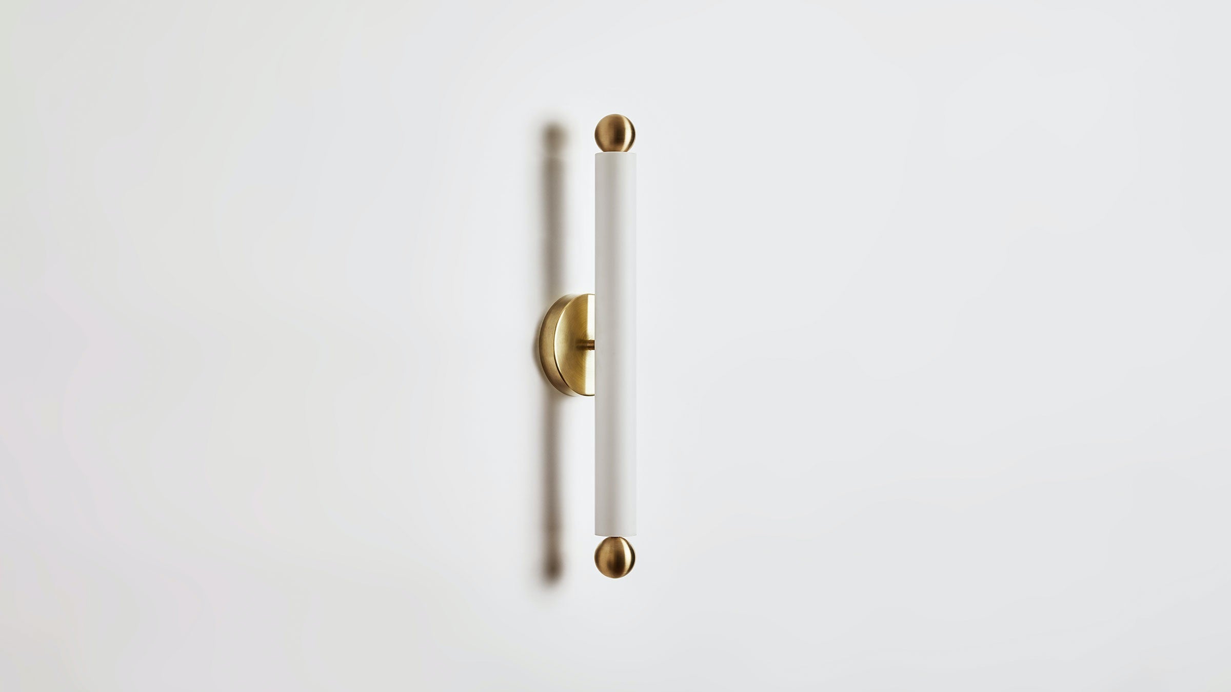Workstead Tube Sconce Flush Mount Medium in Hewn Brass
