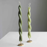 Twisted Candle, Nettle by WAX Atelier, hand-dipped beeswax, view 2