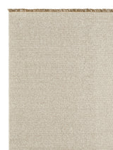 Armadillo Abbey Rug in Cane, corner close-up of the wool and jute pile and edge