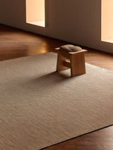 Armadillo Willow Rug in Kiln, handwoven flatweave rug shown in a room setting