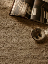 Armadillo Bower Rug in Parsnip, detail of the afghan wool weave and texture