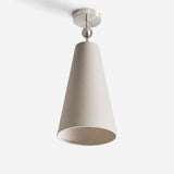 Workstead Pendolo Flush Mount Medium, Brushed Nickel with Natural Linen shade