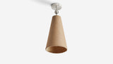 Workstead Pendolo Flush Mount Medium, Brushed Nickel with Natural Burlap shade