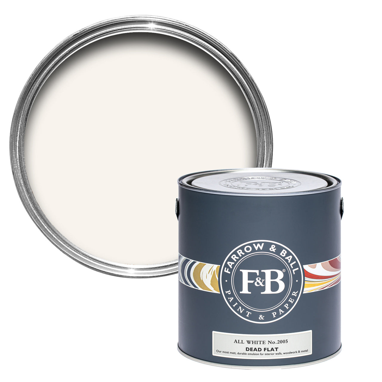 All White No.2005 paint tin and swatch