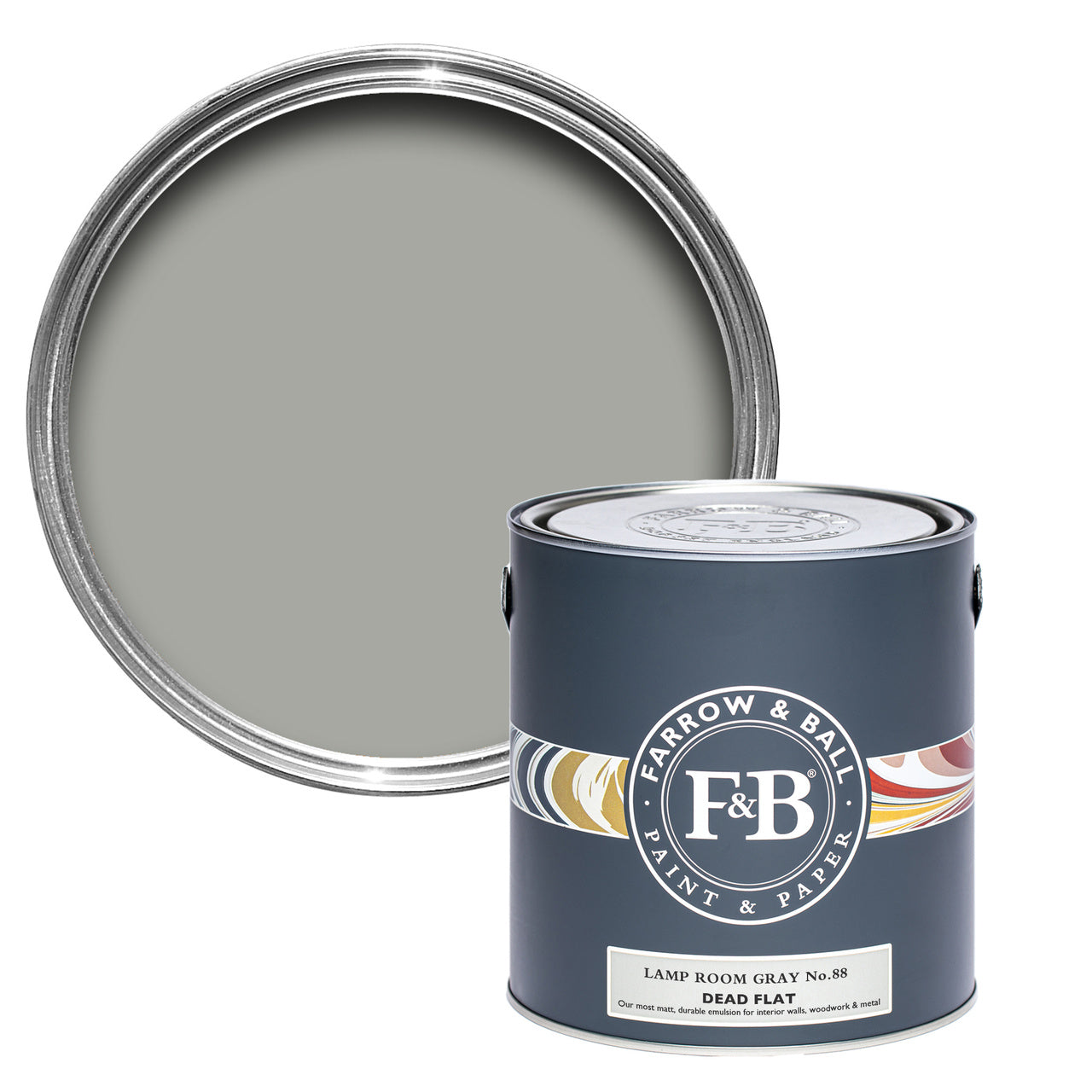 Lamp Room Gray No.88 paint tin and swatch