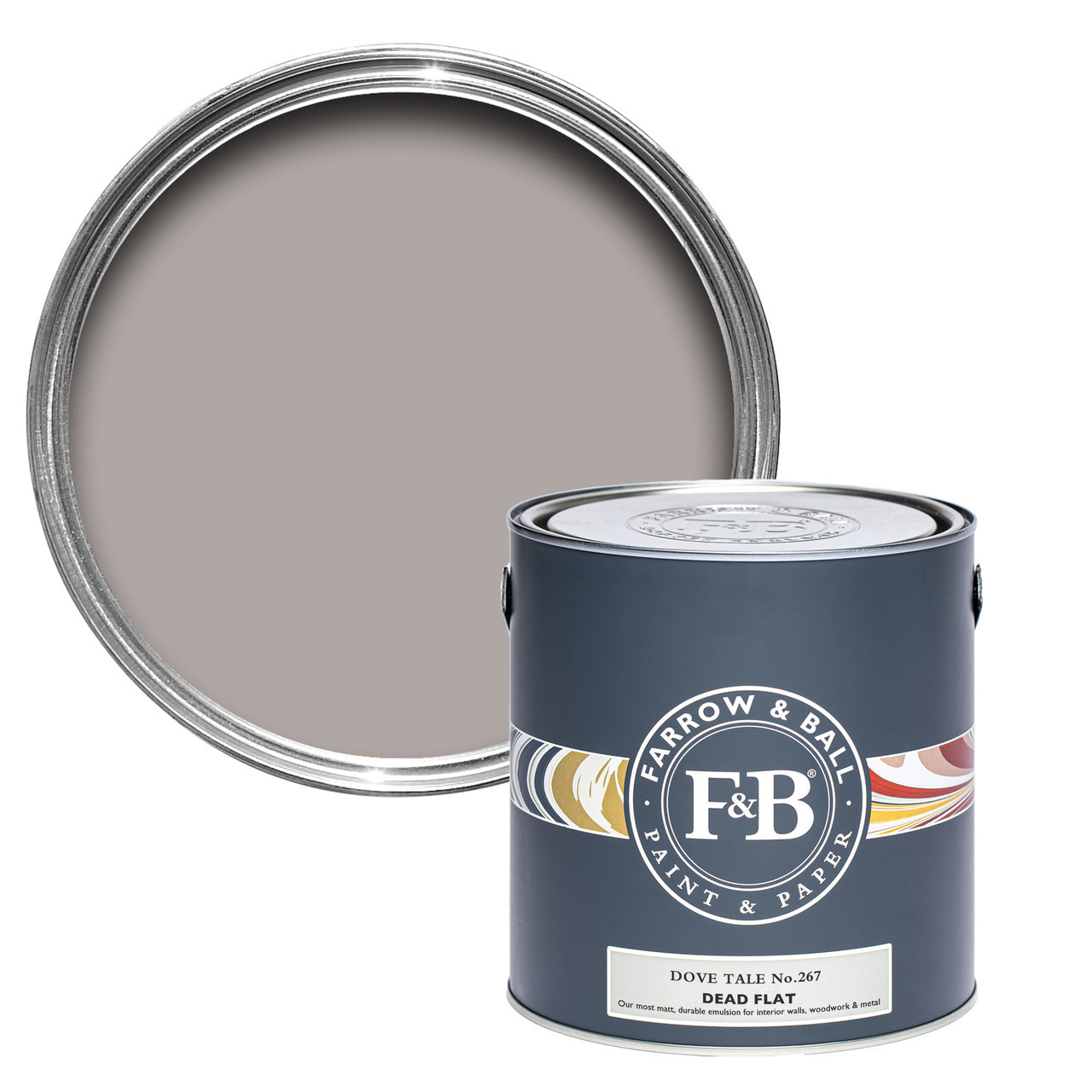 Dove Tale No.267 paint tin and swatch