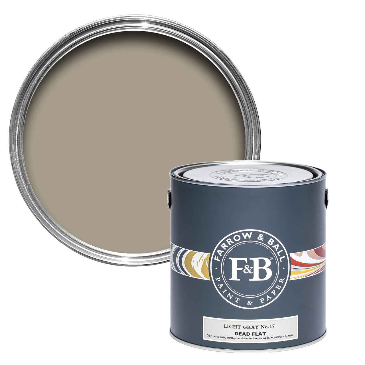 Light Gray No.17 paint tin and swatch
