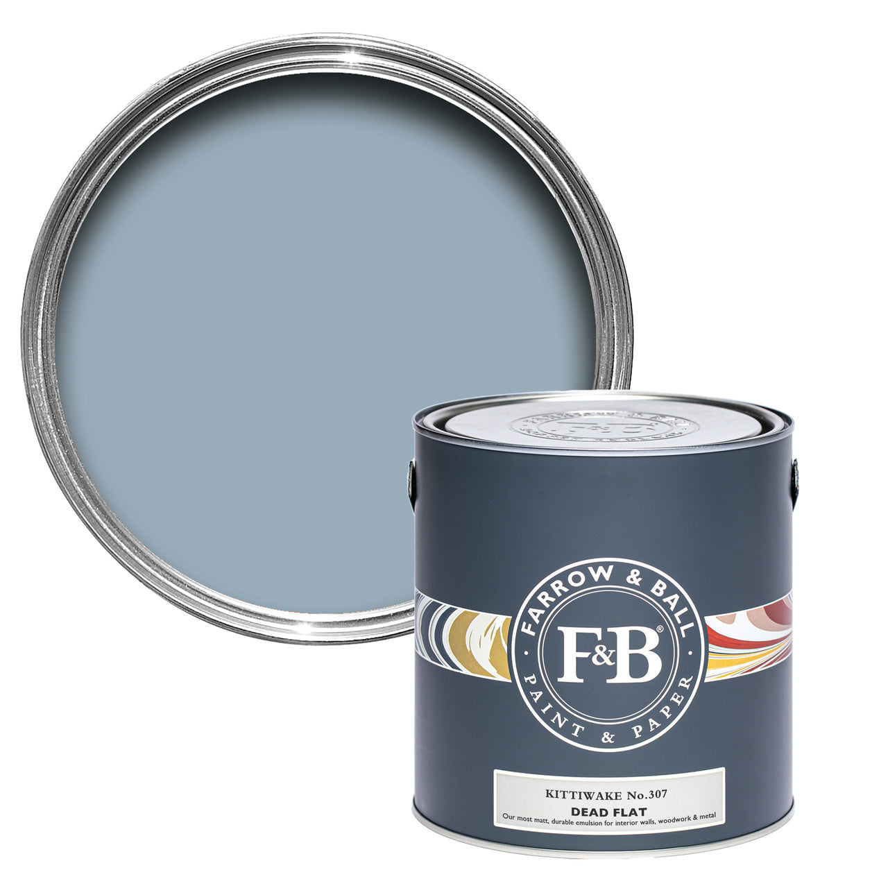 Kittiwake No.307 paint tin and swatch