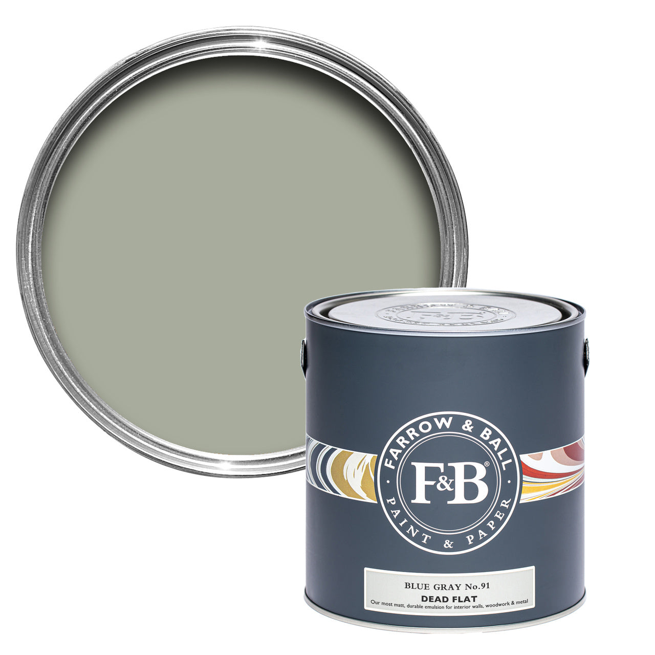 Blue Gray No.91 paint tin and swatch