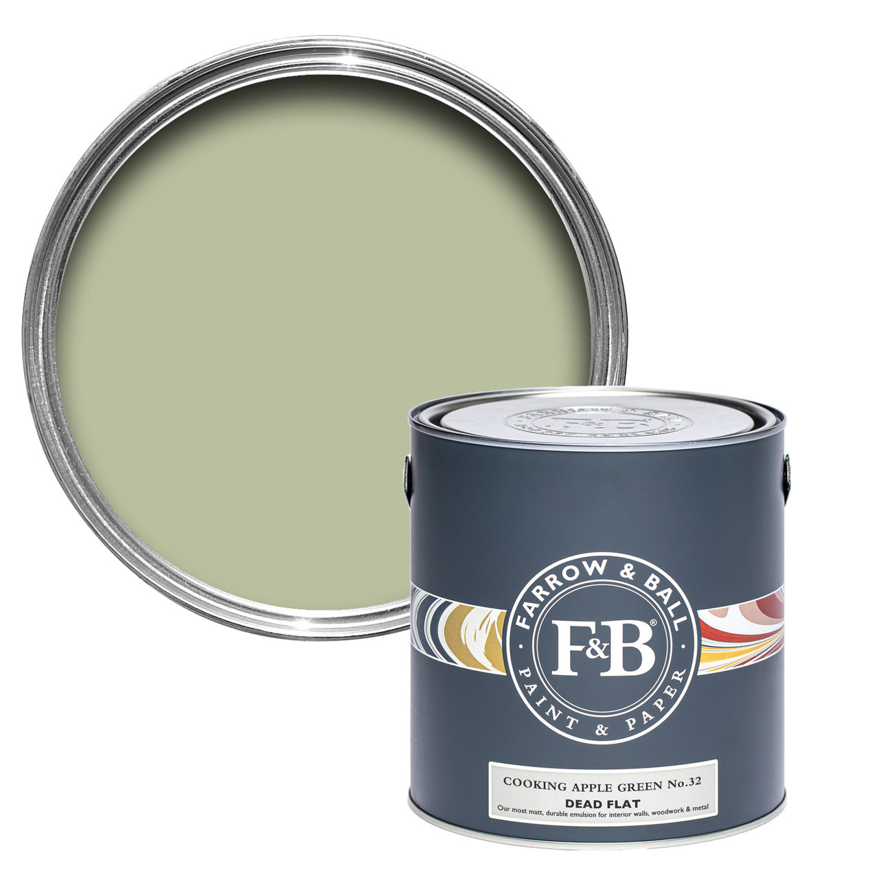 Cooking Apple Green No.32 paint tin and swatch