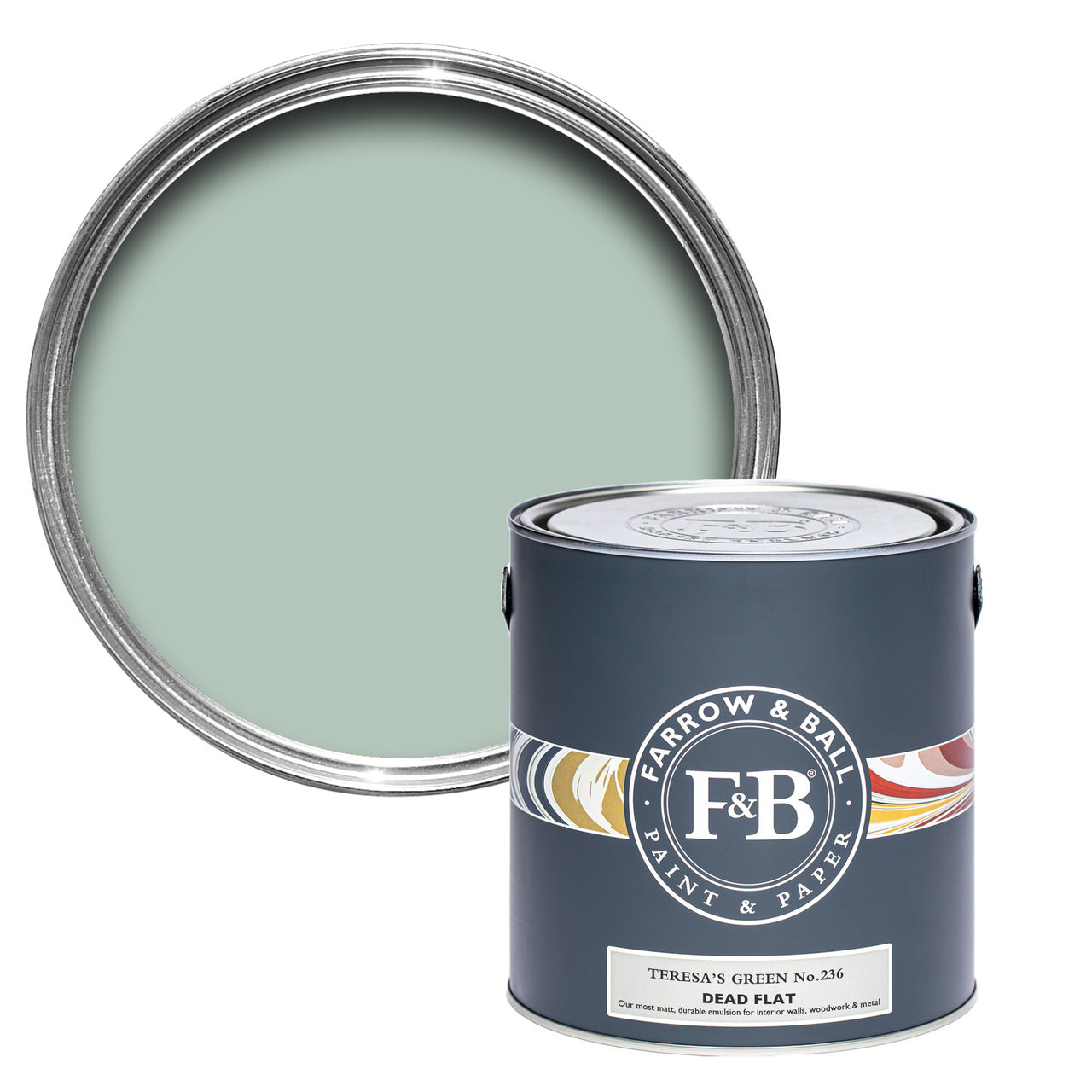 Teresa's Green No.236 paint tin and swatch