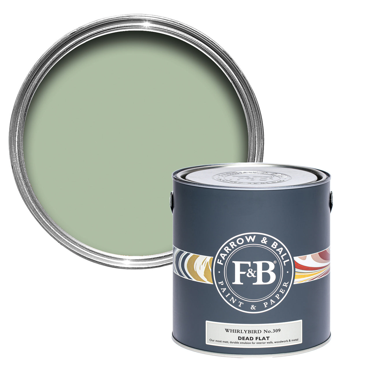 Whirlybird No.309 paint tin and swatch