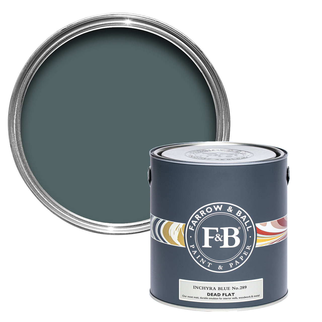 Inchyra Blue No.289 paint tin and swatch