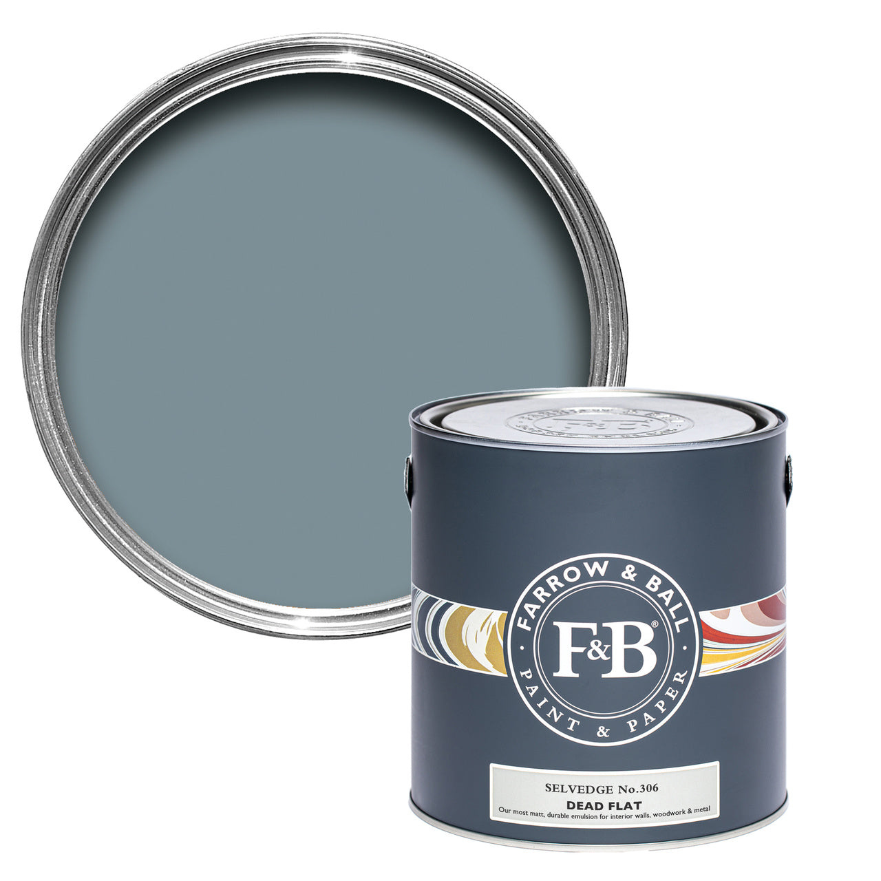 Selvedge No.306 paint tin and swatch