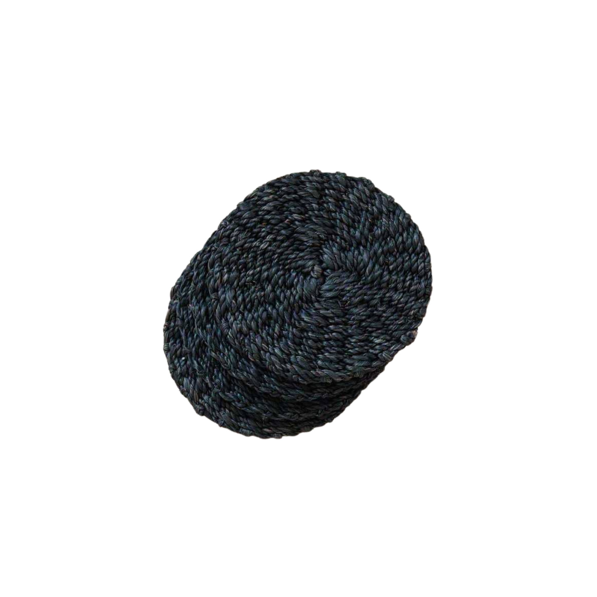 Set of 4 Round Woven Coasters - Black