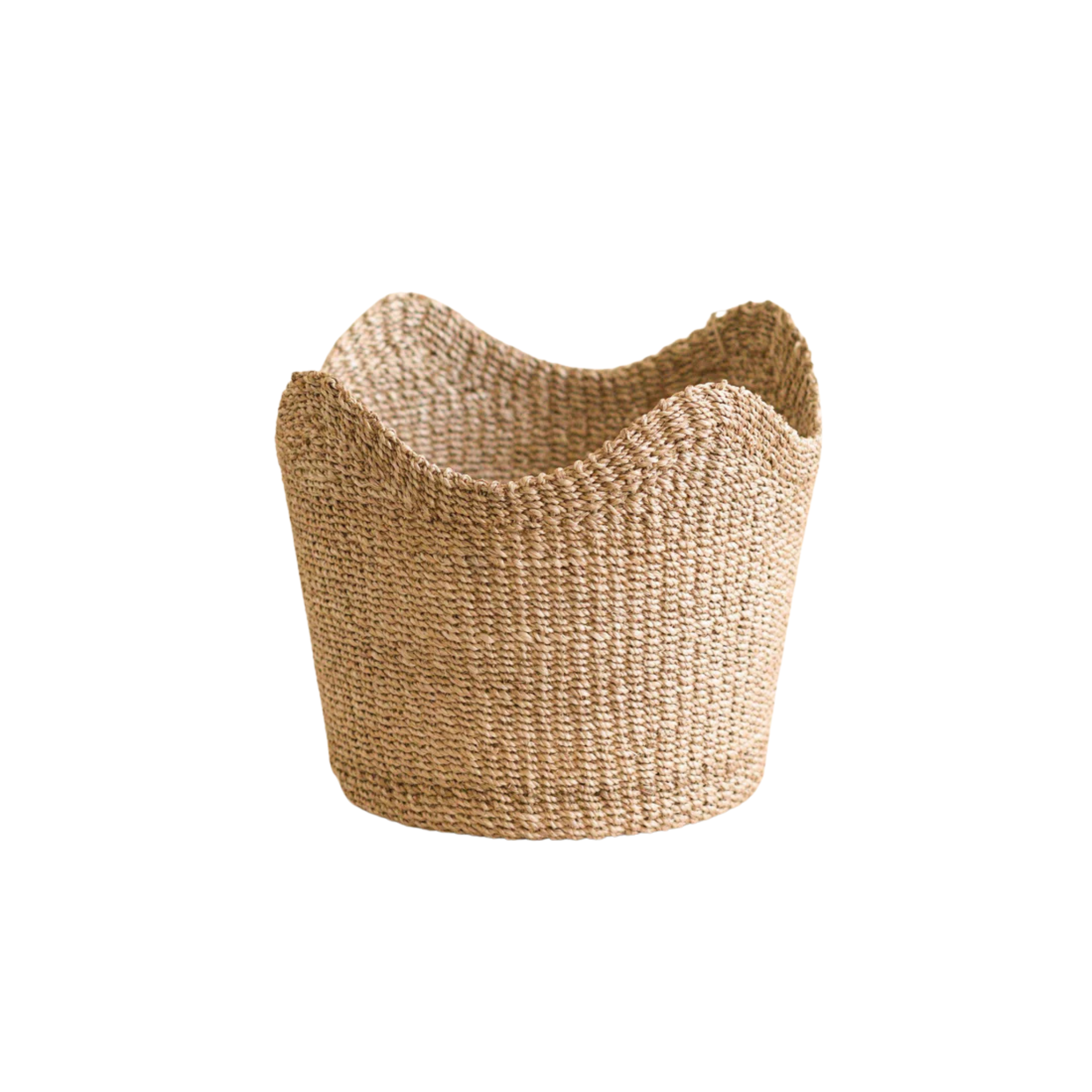 Handwoven Scallop Basket - Natural
