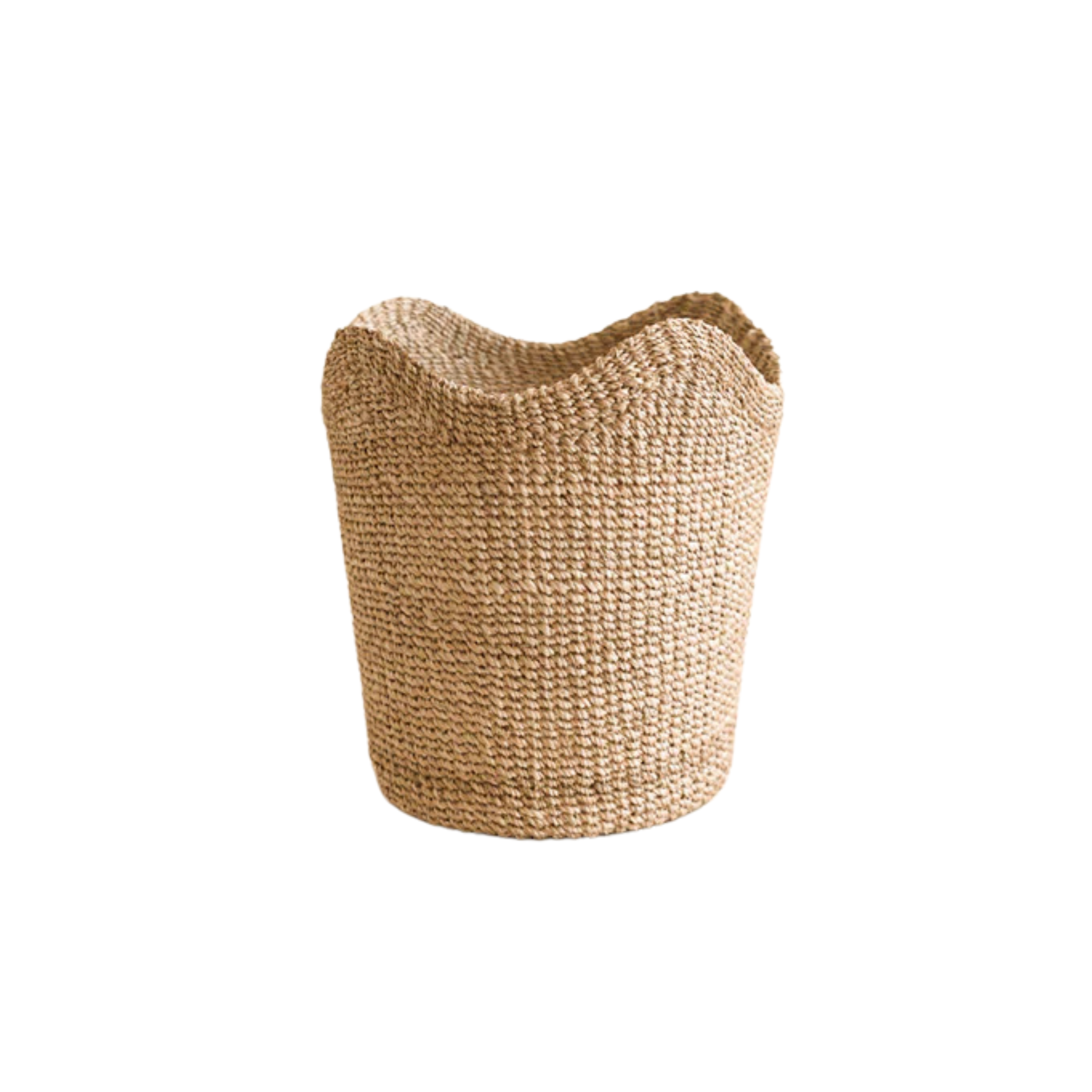 Small Scallop Woven Basket - Natural