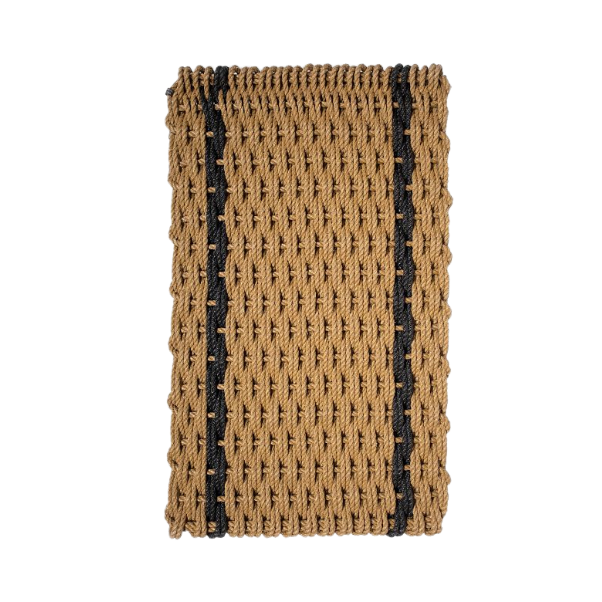 Wheat & Charcoal Stripe Woven Doormat