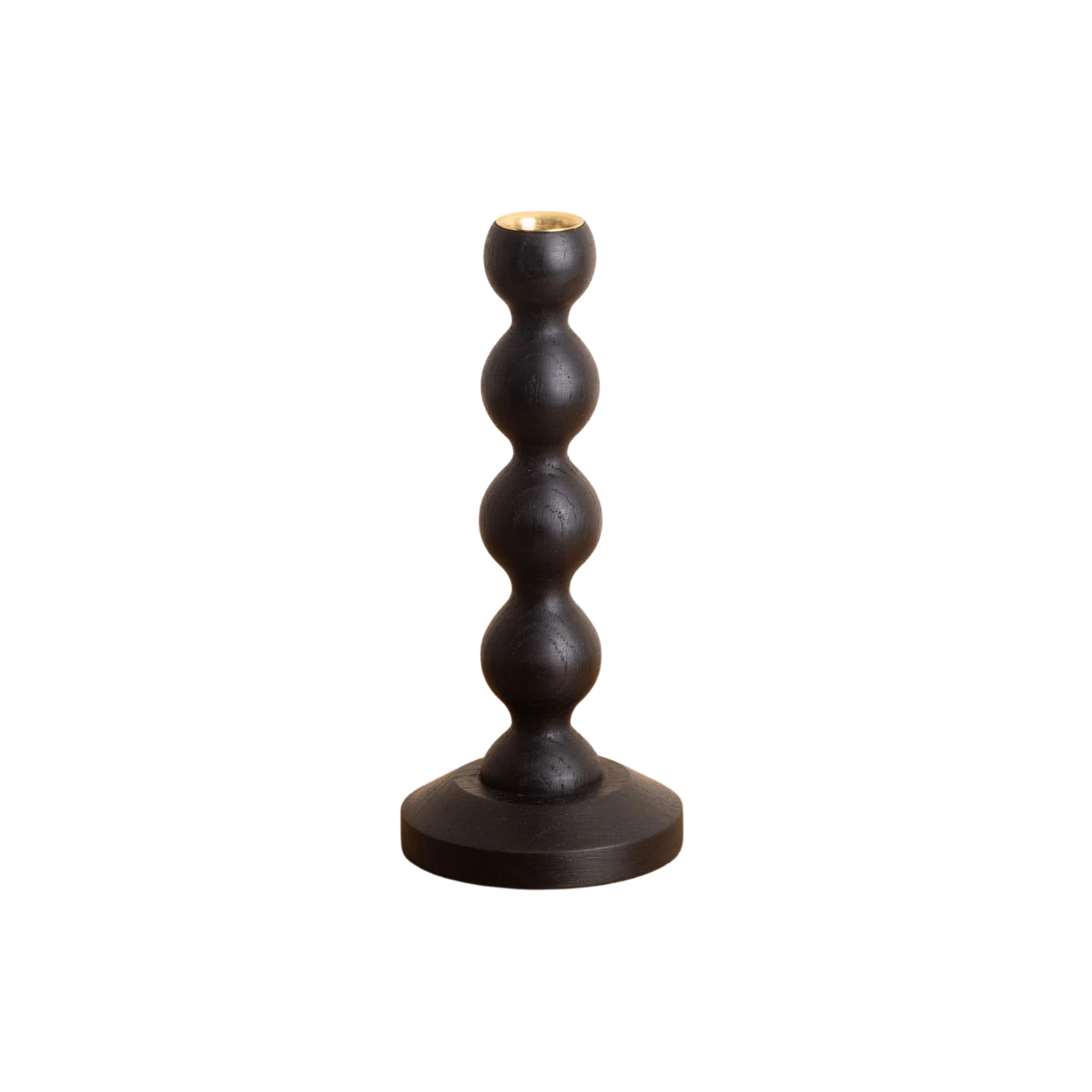 Bobbin Candle Stick - Ebonized Oak