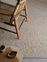 Armadillo Pebble Rug in Whippet, detail of the hand-spun new zealand wool weave and texture