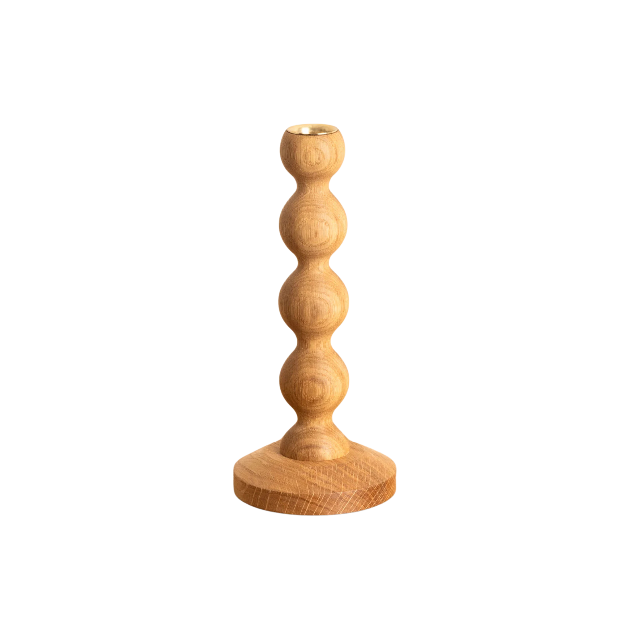 Bobbin Candle Stick - Natural Oak