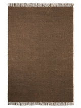 Armadillo Willow Rug in Cumin, overhead view of the handwoven flatweave weave and edge finish