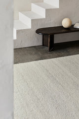 Armadillo Aspen Rug in Natural, detail of the undyed wool weave and texture