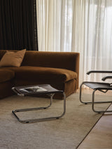 Armadillo Sonata Rug in Wisp, a second view of the hand-spun afghan wool rug in a styled interior