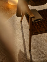 Armadillo Camino Rug in Sawdust, detail of the undyed new zealand and european wool weave and texture