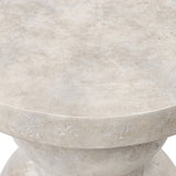 Rivero Outdoor End Table in Aged Fog Concrete – base detail
