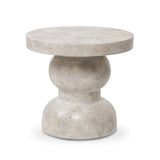 Rivero Outdoor End Table in Aged Fog Concrete – primary view