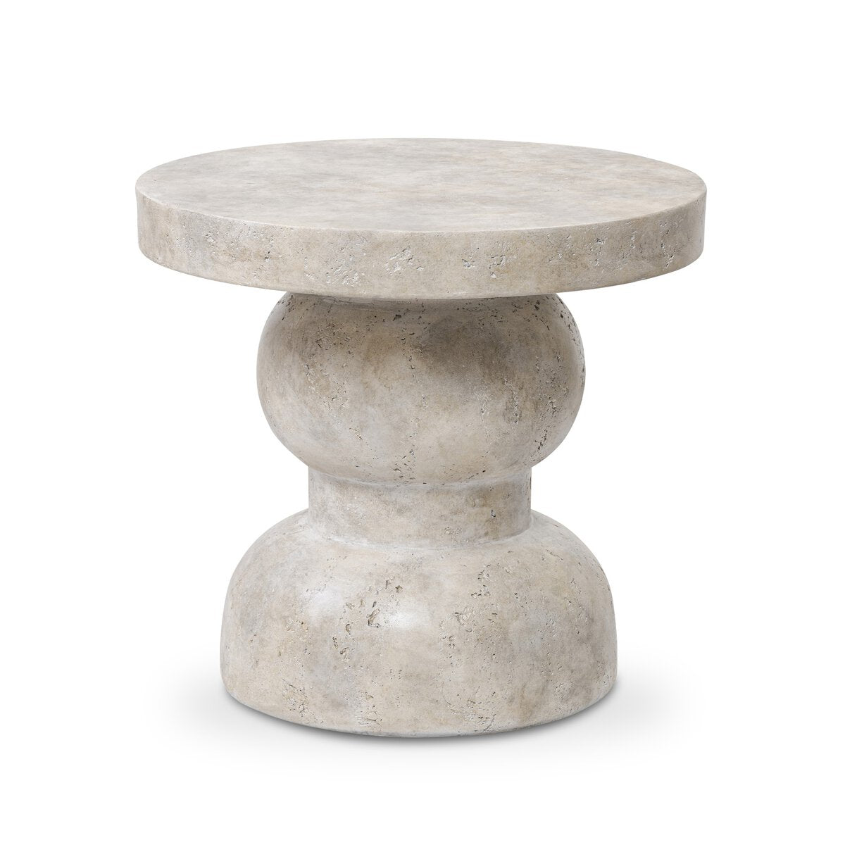 Rivero Outdoor End Table in Aged Fog Concrete – primary view