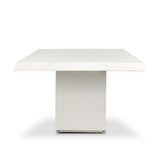 Avila Outdoor Dining Table in Aged White Concrete – side view