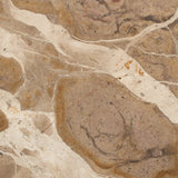 Sylas End Table in Fossil Marble – brass base detail