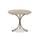 Sylas End Table in Fossil Marble – front view
