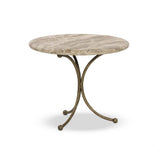 Sylas End Table in Fossil Marble – side view