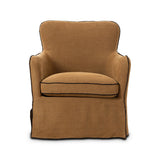Devon Slipcover Swivel Chair in Broadway Gilt – front view