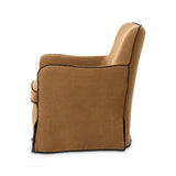 Devon Slipcover Swivel Chair in Broadway Gilt – side view
