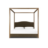 Jodie Canopy Bed in Malmo Olive – front view