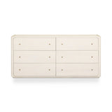 Paula 6-Drawer Dresser in Beige Painted Linen – front view